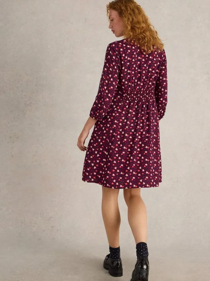 Women Frances Dress Plum Purple Print White Stuff Dresses Women Frances Dress Plum Purple Print White Stuff Dresses