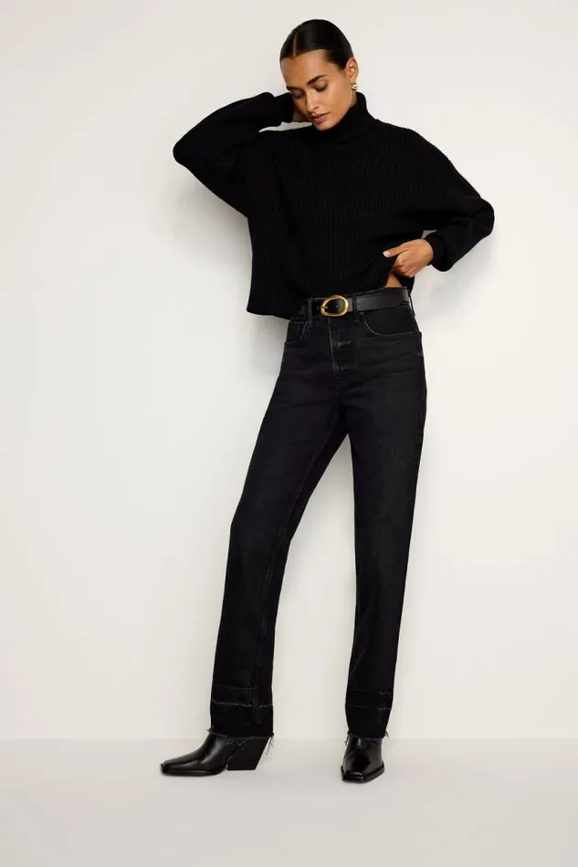 Women GOOD AMERICAN Belts CLASSIC OVAL BUCKLEBELT Black001