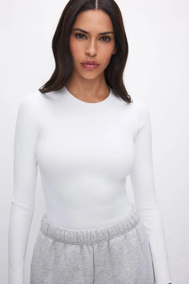 Women GOOD AMERICAN Bodysuits SCUBA CREWNECKBODYSUIT White001