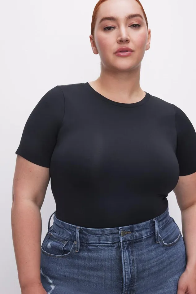 Women GOOD AMERICAN Bodysuits SCUBA TEEBODYSUIT Black001