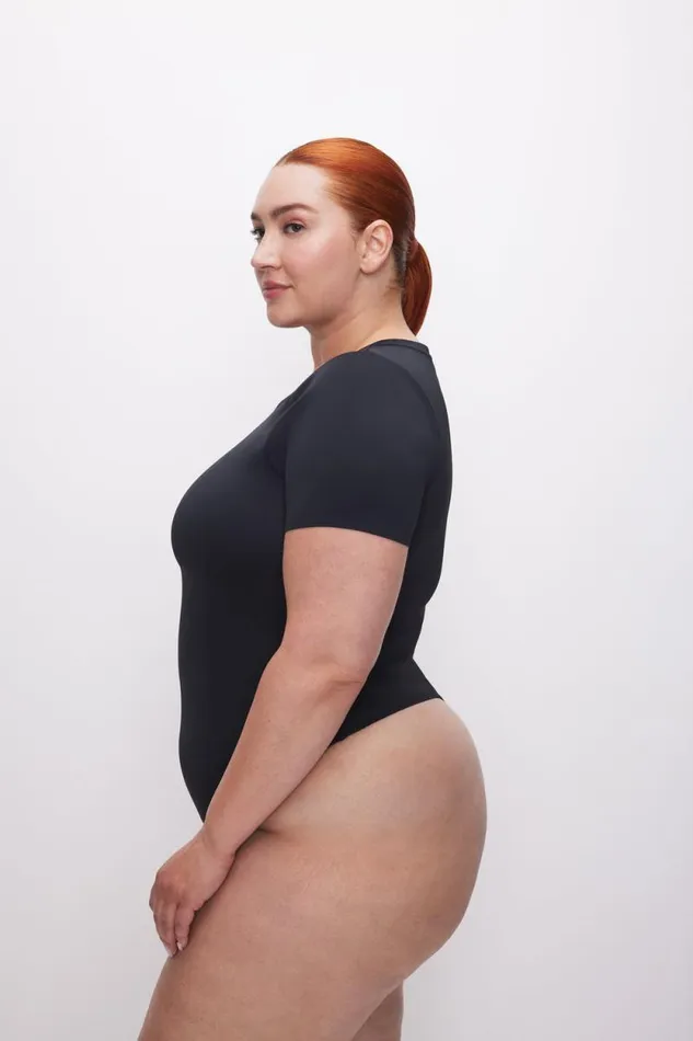 Women GOOD AMERICAN Bodysuits SCUBA TEEBODYSUIT Black001