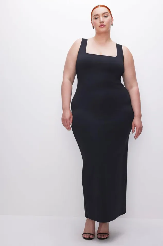 Women GOOD AMERICAN Dresses SCUBA MODERN TANK MAXIDRESS Black001