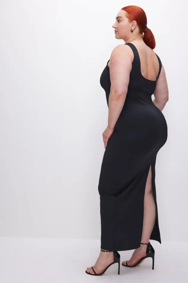 Women GOOD AMERICAN Dresses SCUBA MODERN TANK MAXIDRESS Black001