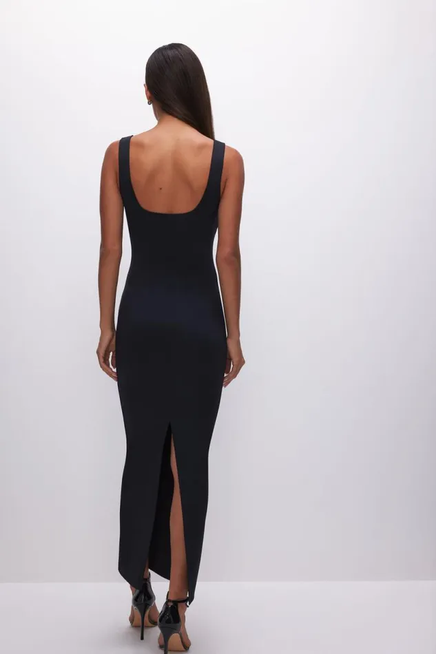 Women GOOD AMERICAN Dresses SCUBA MODERN TANK MAXIDRESS Black001