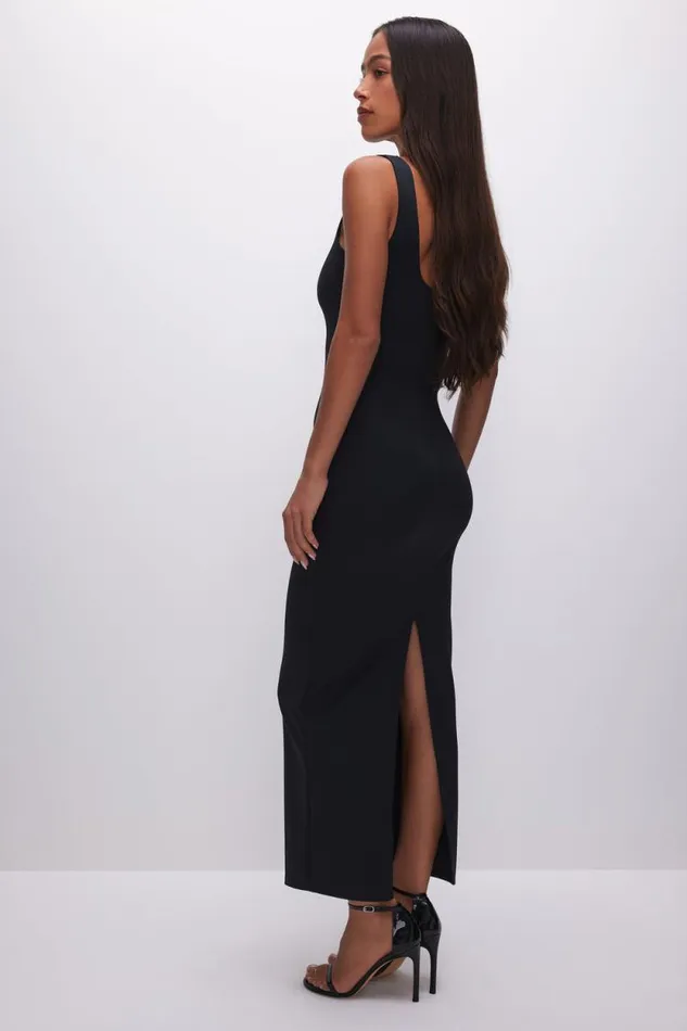 Women GOOD AMERICAN Dresses SCUBA MODERN TANK MAXIDRESS Black001