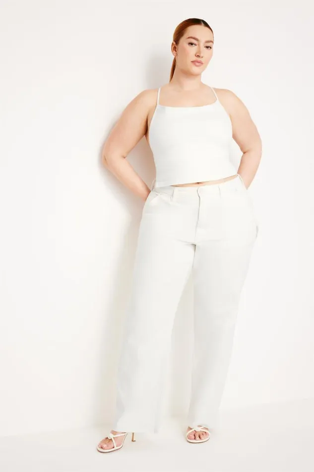 Women GOOD AMERICAN Jeans GOOD 90S CARPENTERJEANS Cloud White001