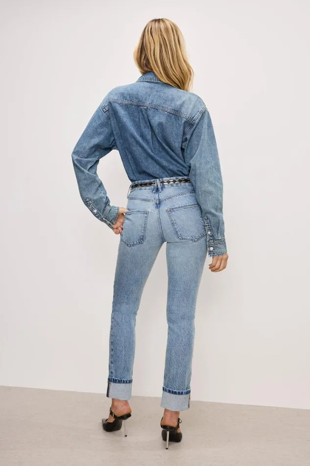 Women GOOD AMERICAN Jeans GOOD CLASSIC SLIM STRAIGHTJEANS Indigo754 Women GOOD AMERICAN Jeans GOOD CLASSIC SLIM STRAIGHTJEANS Indigo754