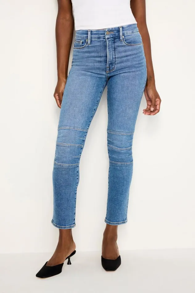 Women GOOD AMERICAN Jeans GOOD CLASSIC SLIM STRAIGHT MOTOJEANS Indigo760