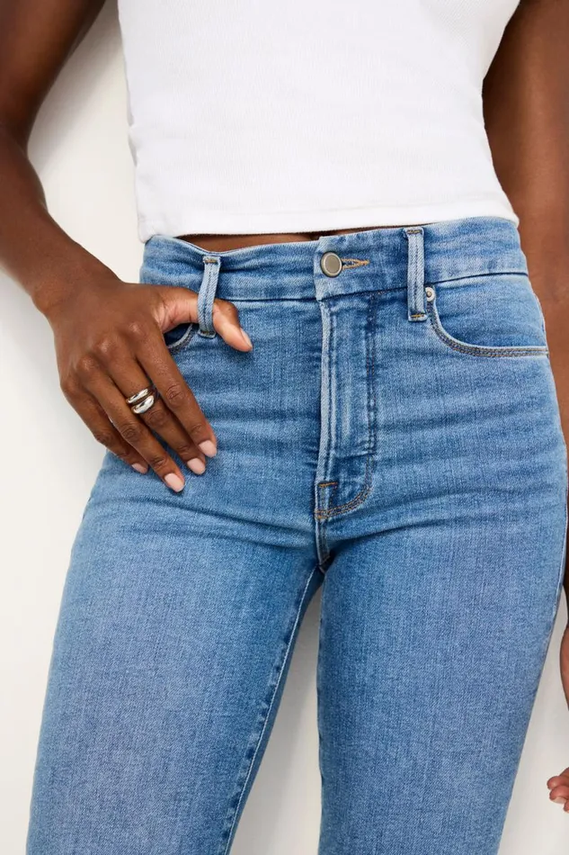 Women GOOD AMERICAN Jeans GOOD CLASSIC SLIM STRAIGHT MOTOJEANS Indigo760