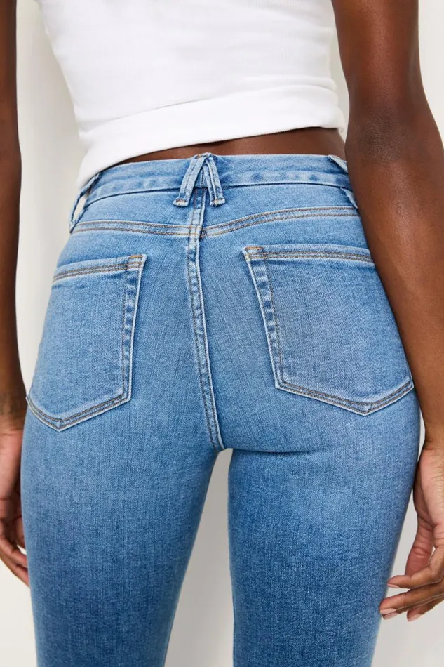 Women GOOD AMERICAN Jeans GOOD CLASSIC SLIM STRAIGHT MOTOJEANS Indigo760