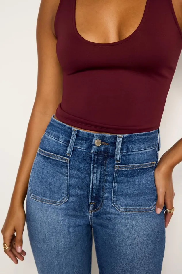 Women GOOD AMERICAN Jeans GOOD CURVE BOOTCUTJEANS Indigo708