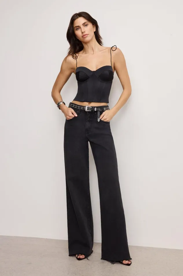 Women GOOD AMERICAN Jeans GOOD EASE RELAXEDJEANS Black324