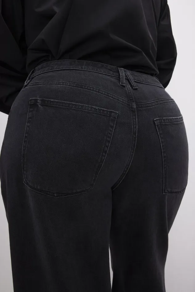 Women GOOD AMERICAN Jeans GOOD EASE RELAXEDJEANS Black324