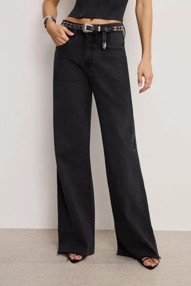 Women GOOD AMERICAN Jeans GOOD EASE RELAXEDJEANS Black324
