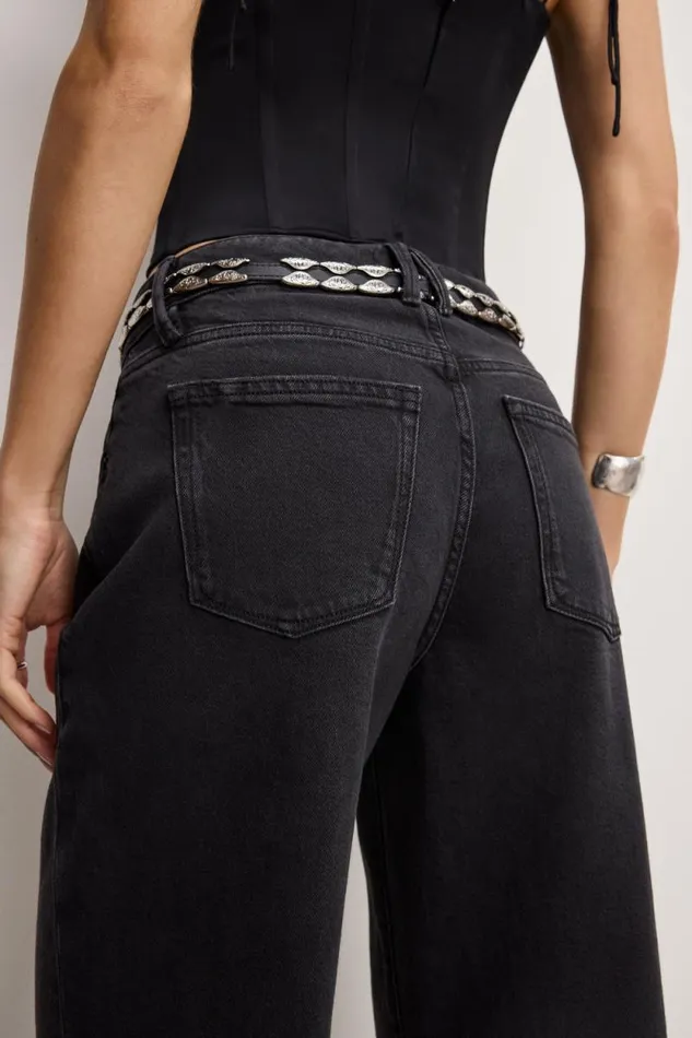Women GOOD AMERICAN Jeans GOOD EASE RELAXEDJEANS Black324