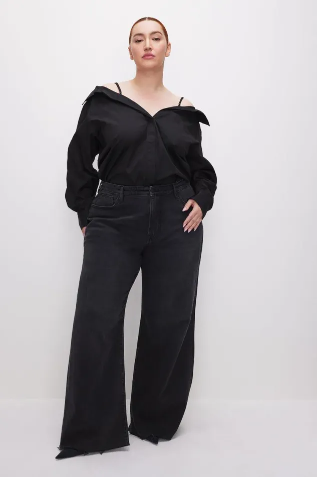 Women GOOD AMERICAN Jeans GOOD EASE RELAXEDJEANS Black324