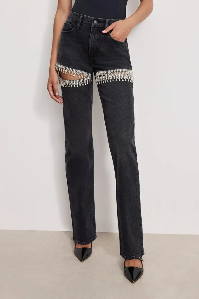 Women GOOD AMERICAN Jeans GOOD ICON STRAIGHT DIAMONDJEANS Black376 Women GOOD AMERICAN Jeans GOOD ICON STRAIGHT DIAMONDJEANS Black376