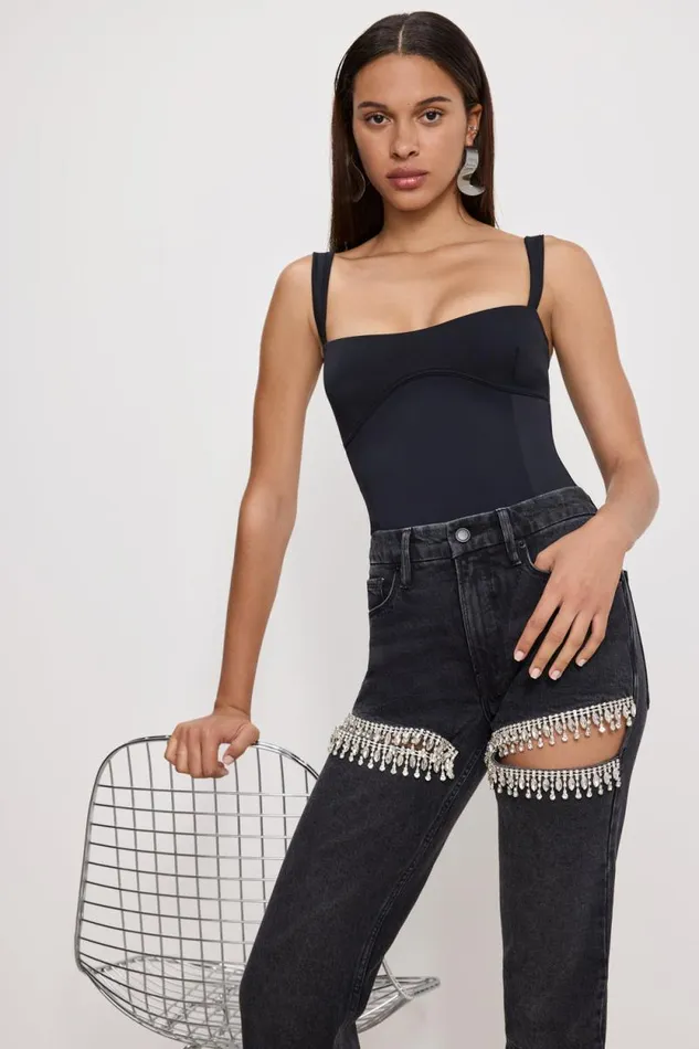 Women GOOD AMERICAN Jeans GOOD ICON STRAIGHT DIAMONDJEANS Black376 Women GOOD AMERICAN Jeans GOOD ICON STRAIGHT DIAMONDJEANS Black376