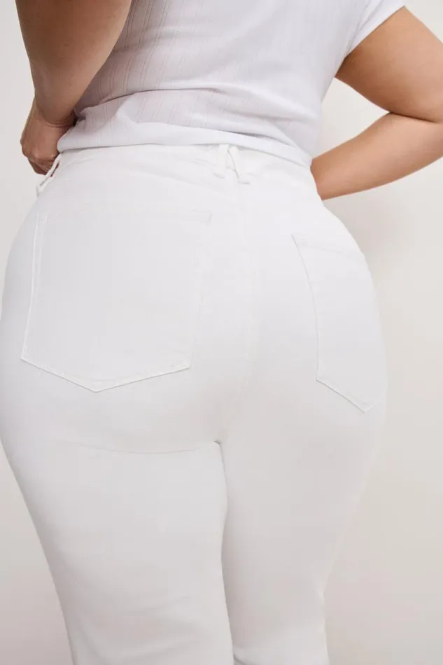 Women GOOD AMERICAN Jeans GOOD LEGS CROPPED MINI BOOTJEANS White001 Women GOOD AMERICAN Jeans GOOD LEGS CROPPED MINI BOOTJEANS White001