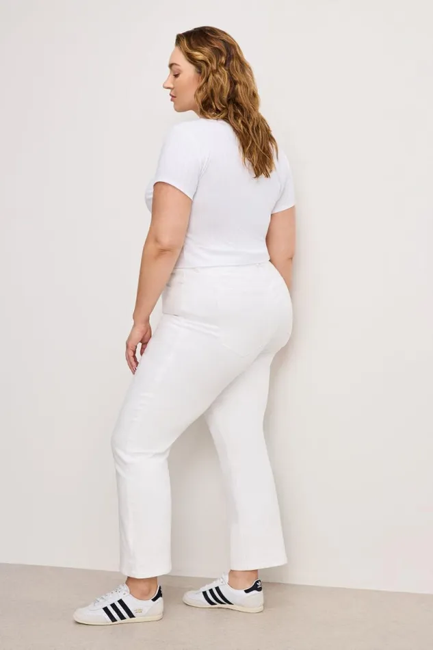 Women GOOD AMERICAN Jeans GOOD LEGS CROPPED MINI BOOTJEANS White001 Women GOOD AMERICAN Jeans GOOD LEGS CROPPED MINI BOOTJEANS White001