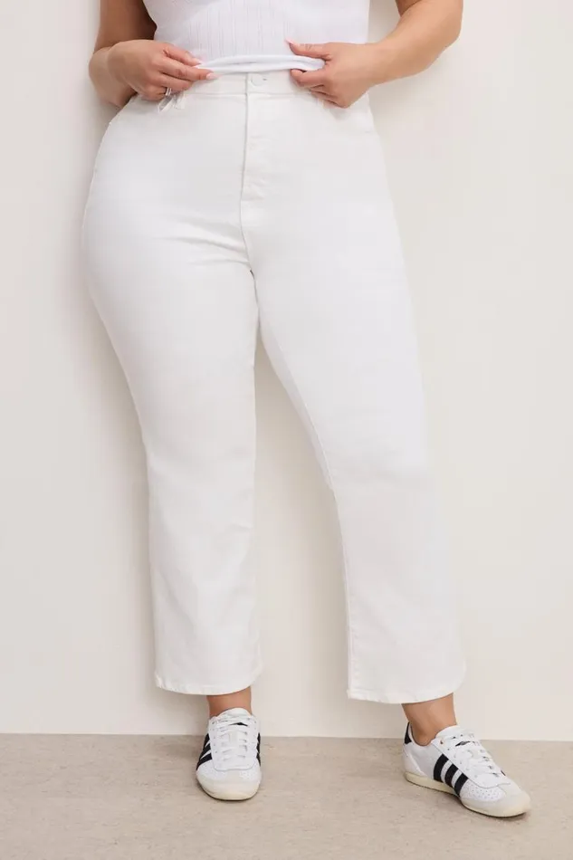 Women GOOD AMERICAN Jeans GOOD LEGS CROPPED MINI BOOTJEANS White001 Women GOOD AMERICAN Jeans GOOD LEGS CROPPED MINI BOOTJEANS White001