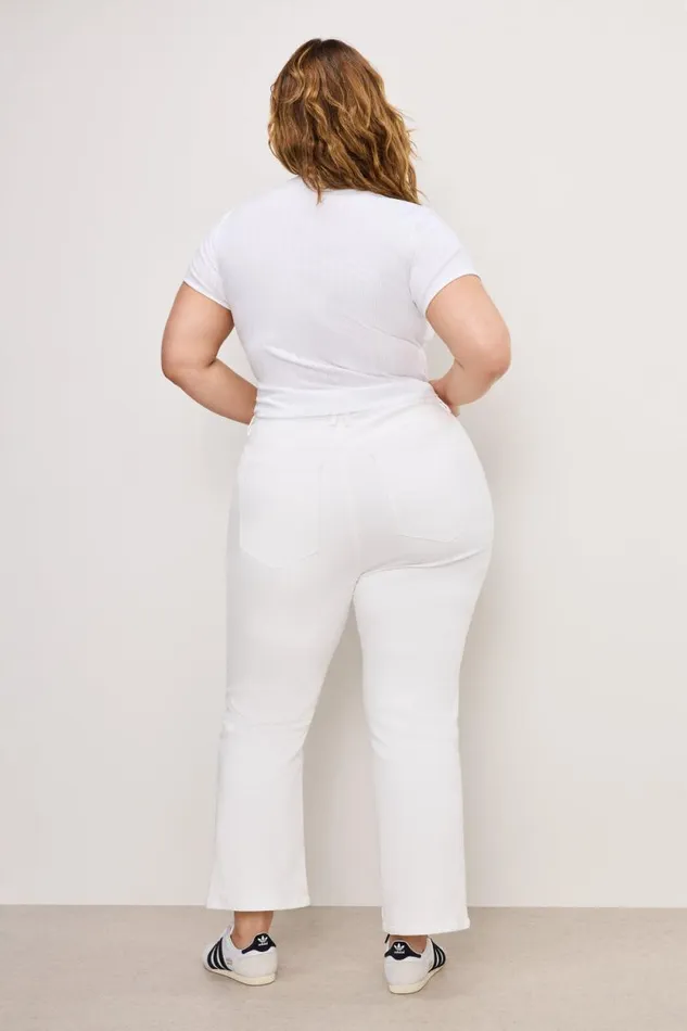 Women GOOD AMERICAN Jeans GOOD LEGS CROPPED MINI BOOTJEANS White001 Women GOOD AMERICAN Jeans GOOD LEGS CROPPED MINI BOOTJEANS White001