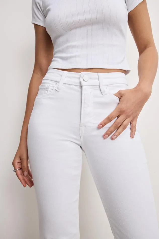 Women GOOD AMERICAN Jeans GOOD LEGS CROPPED MINI BOOTJEANS White001 Women GOOD AMERICAN Jeans GOOD LEGS CROPPED MINI BOOTJEANS White001