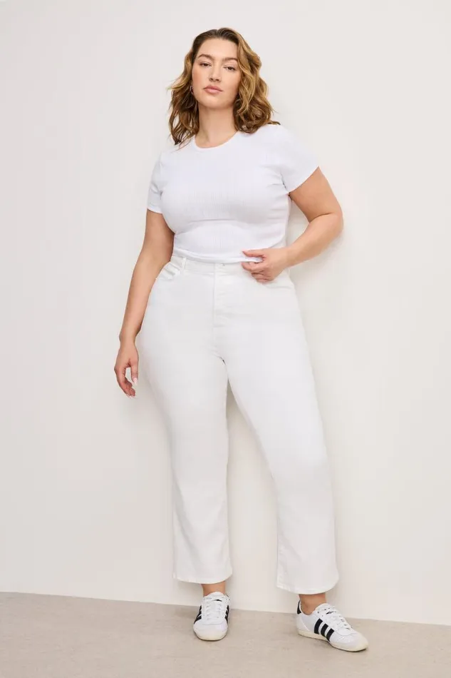 Women GOOD AMERICAN Jeans GOOD LEGS CROPPED MINI BOOTJEANS White001 Women GOOD AMERICAN Jeans GOOD LEGS CROPPED MINI BOOTJEANS White001