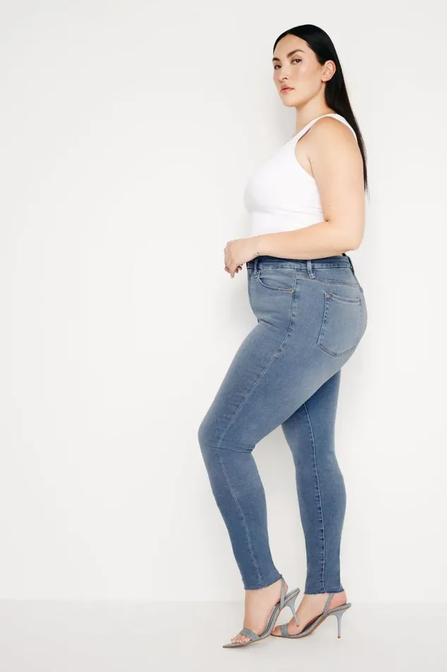 Women GOOD AMERICAN Jeans GOOD LEGS SKINNYJEANS Blue655