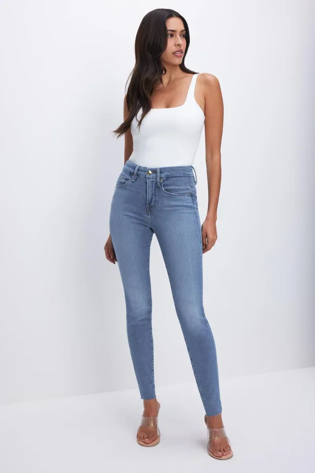 Women GOOD AMERICAN Jeans GOOD LEGS SKINNYJEANS Blue655