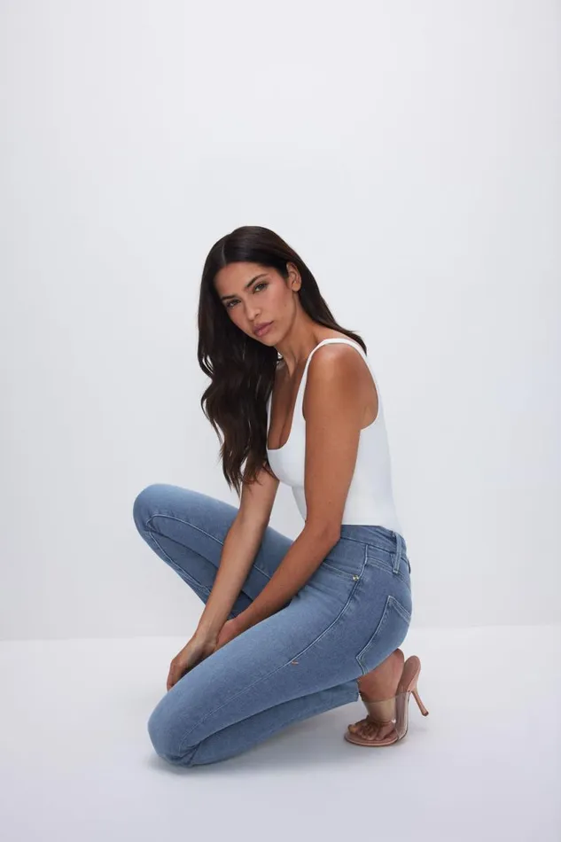 Women GOOD AMERICAN Jeans GOOD LEGS SKINNYJEANS Blue655