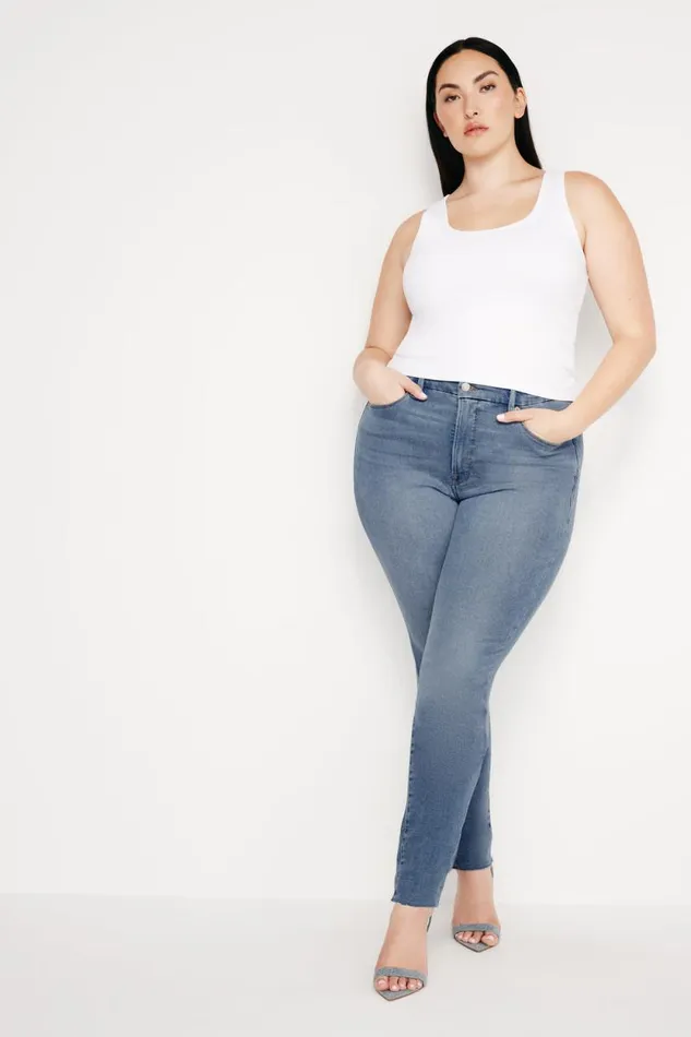 Women GOOD AMERICAN Jeans GOOD LEGS SKINNYJEANS Blue655