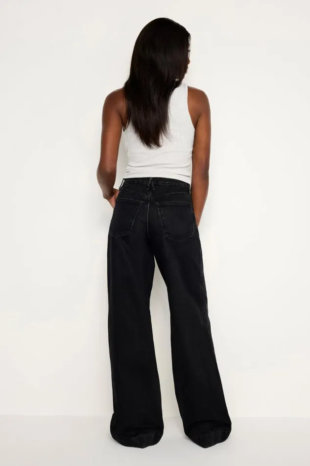 Women GOOD AMERICAN Jeans GOOD SKATE WIDEJEANS Black347