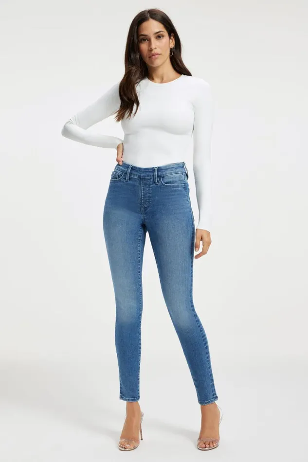 Women GOOD AMERICAN Jeans POWER STRETCH PULLON SKINNYJEANS Indigo490