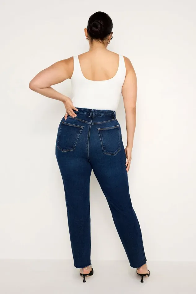 Women GOOD AMERICAN Jeans SOFTTECH GOOD CLASSIC SLIM STRAIGHTJEANS Indigo511