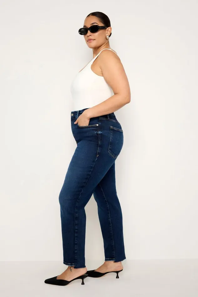 Women GOOD AMERICAN Jeans SOFTTECH GOOD CLASSIC SLIM STRAIGHTJEANS Indigo511