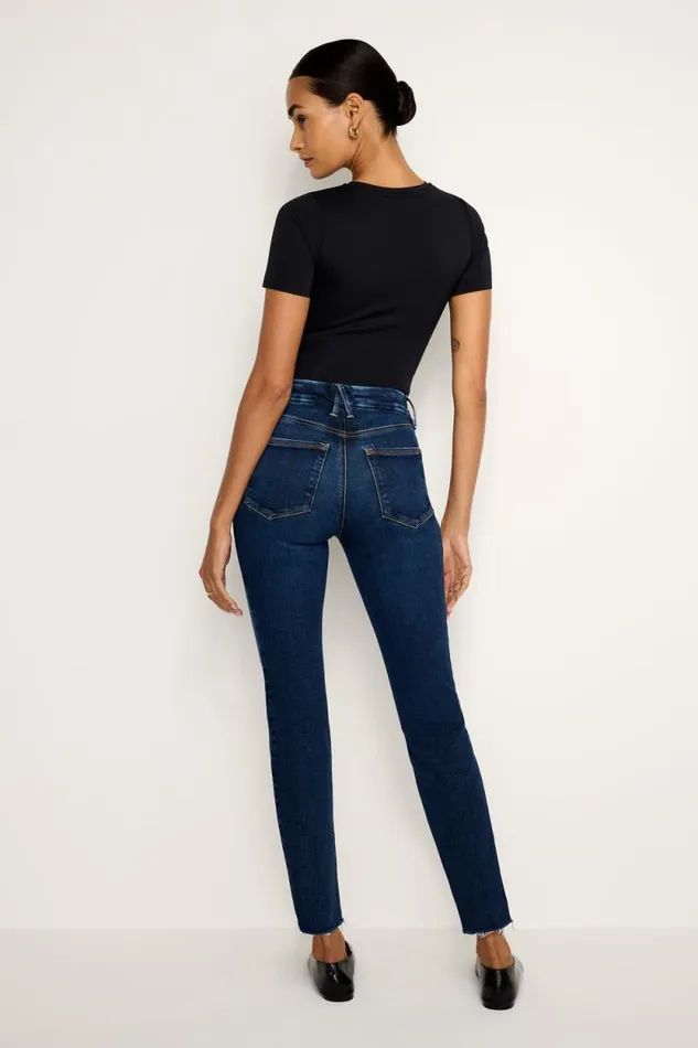 Women GOOD AMERICAN Jeans SOFTTECH GOOD CLASSIC SLIM STRAIGHTJEANS Indigo511