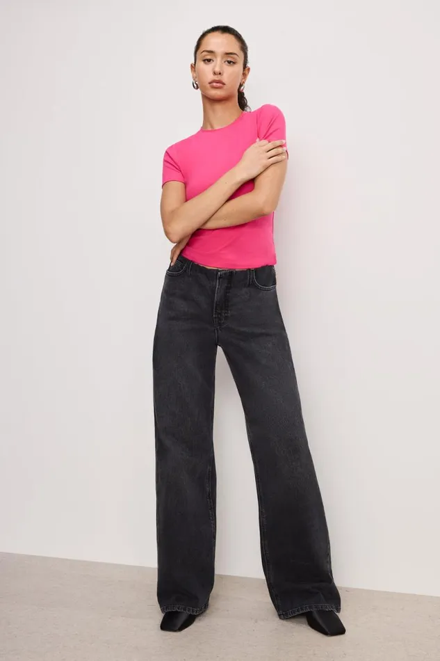 Women GOOD AMERICAN Jeans WIDE LEG PULLONJEANS Black351