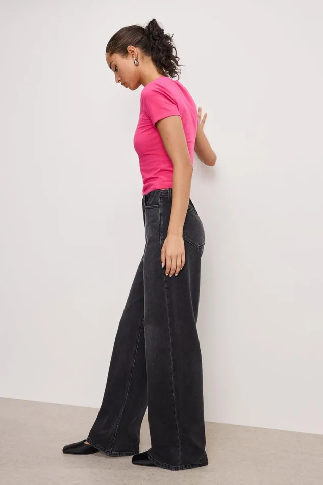 Women GOOD AMERICAN Jeans WIDE LEG PULLONJEANS Black351