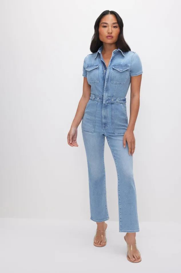 Women GOOD AMERICAN Jumpsuits PETITE FIT FOR SUCCESSJUMPSUIT Blue274