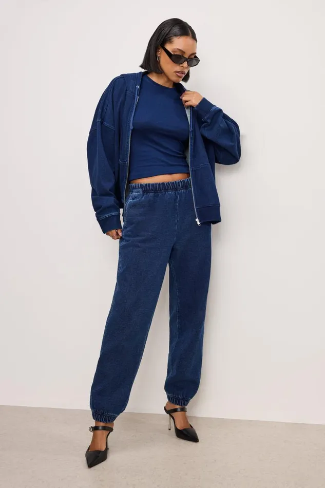 Women GOOD AMERICAN Pants JEANIUSSWEATPANTS Indigo377