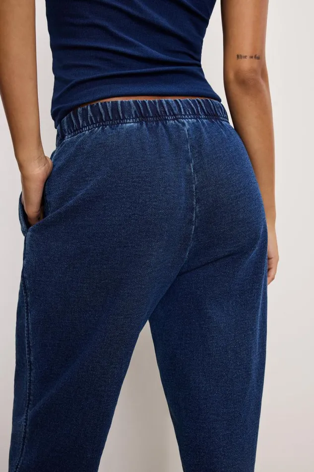 Women GOOD AMERICAN Pants JEANIUSSWEATPANTS Indigo377 Women GOOD AMERICAN Pants JEANIUSSWEATPANTS Indigo377