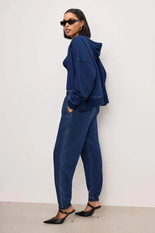 Women GOOD AMERICAN Pants JEANIUSSWEATPANTS Indigo377 Women GOOD AMERICAN Pants JEANIUSSWEATPANTS Indigo377