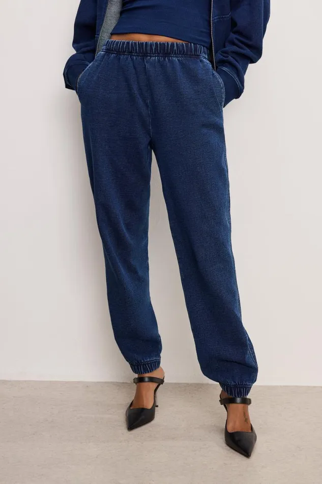 Women GOOD AMERICAN Pants JEANIUSSWEATPANTS Indigo377 Women GOOD AMERICAN Pants JEANIUSSWEATPANTS Indigo377