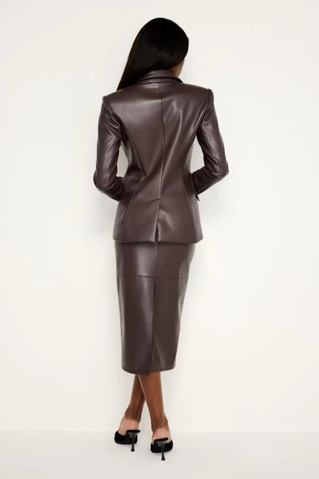 Women GOOD AMERICAN Shorts and Skirts FAUX LEATHER MIDISKIRT Bark003