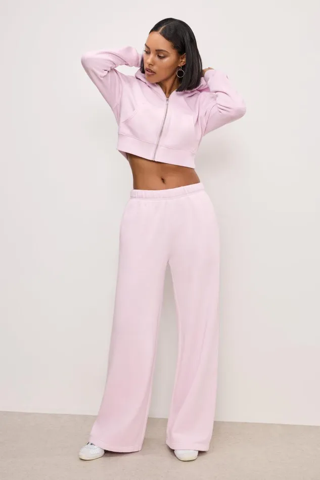Women GOOD AMERICAN Sweaters BRUSHED FLEECE ZIPHOODIE Washed Cotton Candy Pink001 Women GOOD AMERICAN Sweaters BRUSHED FLEECE ZIPHOODIE Washed Cotton Candy Pink001