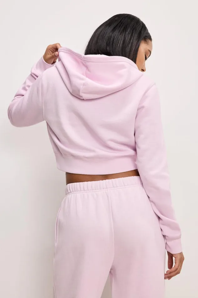 Women GOOD AMERICAN Sweaters BRUSHED FLEECE ZIPHOODIE Washed Cotton Candy Pink001 Women GOOD AMERICAN Sweaters BRUSHED FLEECE ZIPHOODIE Washed Cotton Candy Pink001