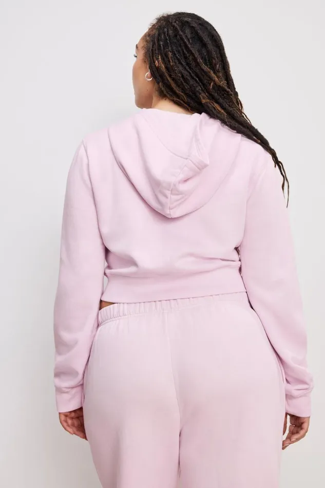 Women GOOD AMERICAN Sweaters BRUSHED FLEECE ZIPHOODIE Washed Cotton Candy Pink001 Women GOOD AMERICAN Sweaters BRUSHED FLEECE ZIPHOODIE Washed Cotton Candy Pink001