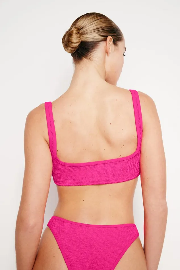 Women GOOD AMERICAN Swim ALWAYS FITS TINY BIKINITOP Pink Glow002