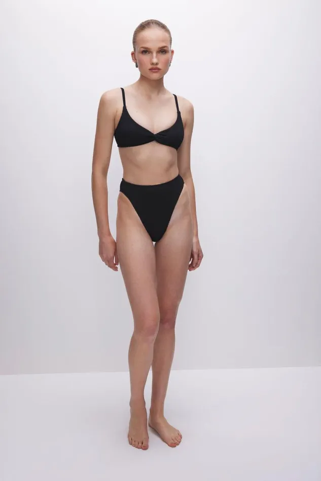 Women GOOD AMERICAN Swim ALWAYS FITS TWIST BIKINITOP Black001